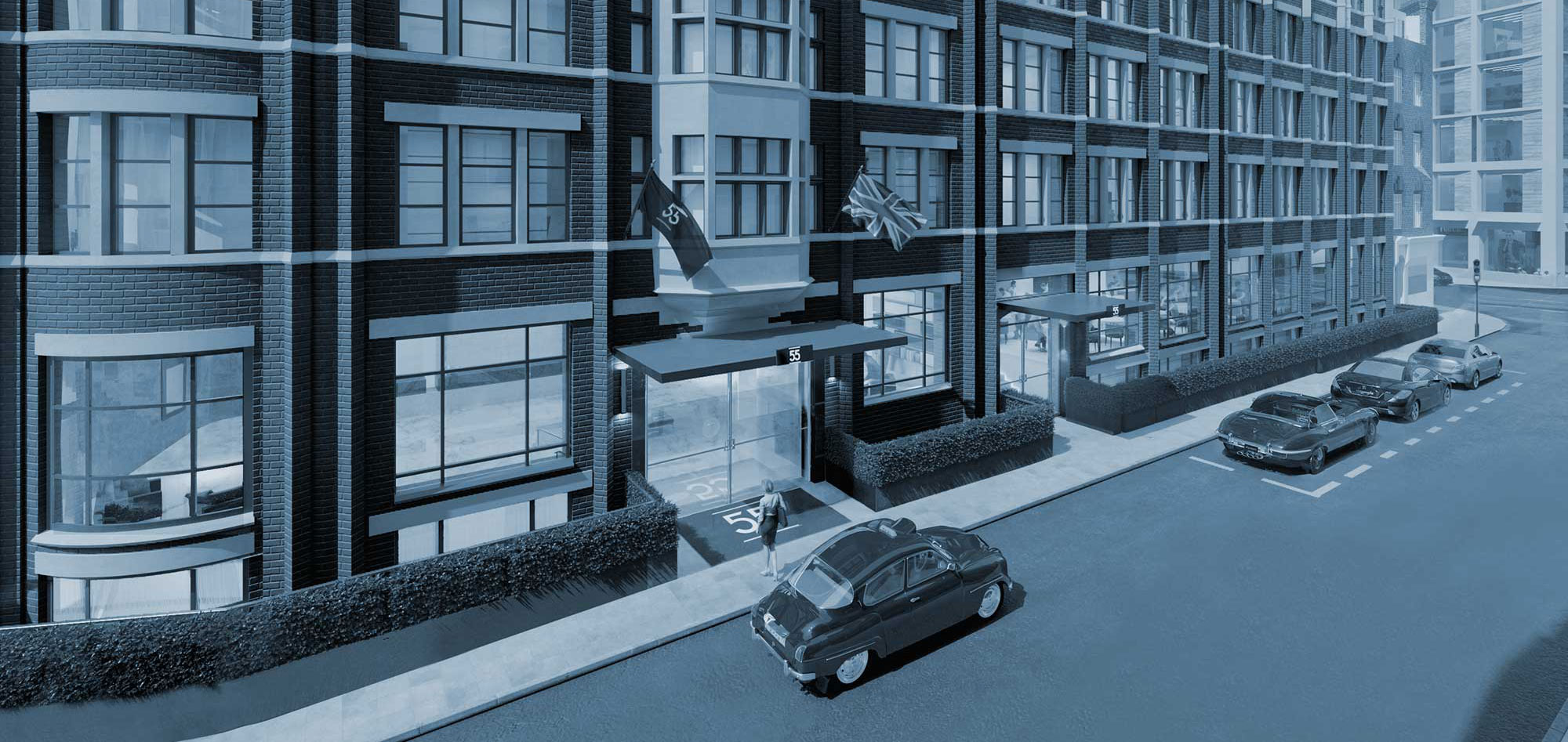 Facade of the 55 Newman Street development